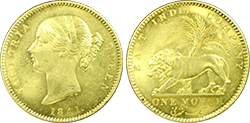 1841 Mohur India MS64